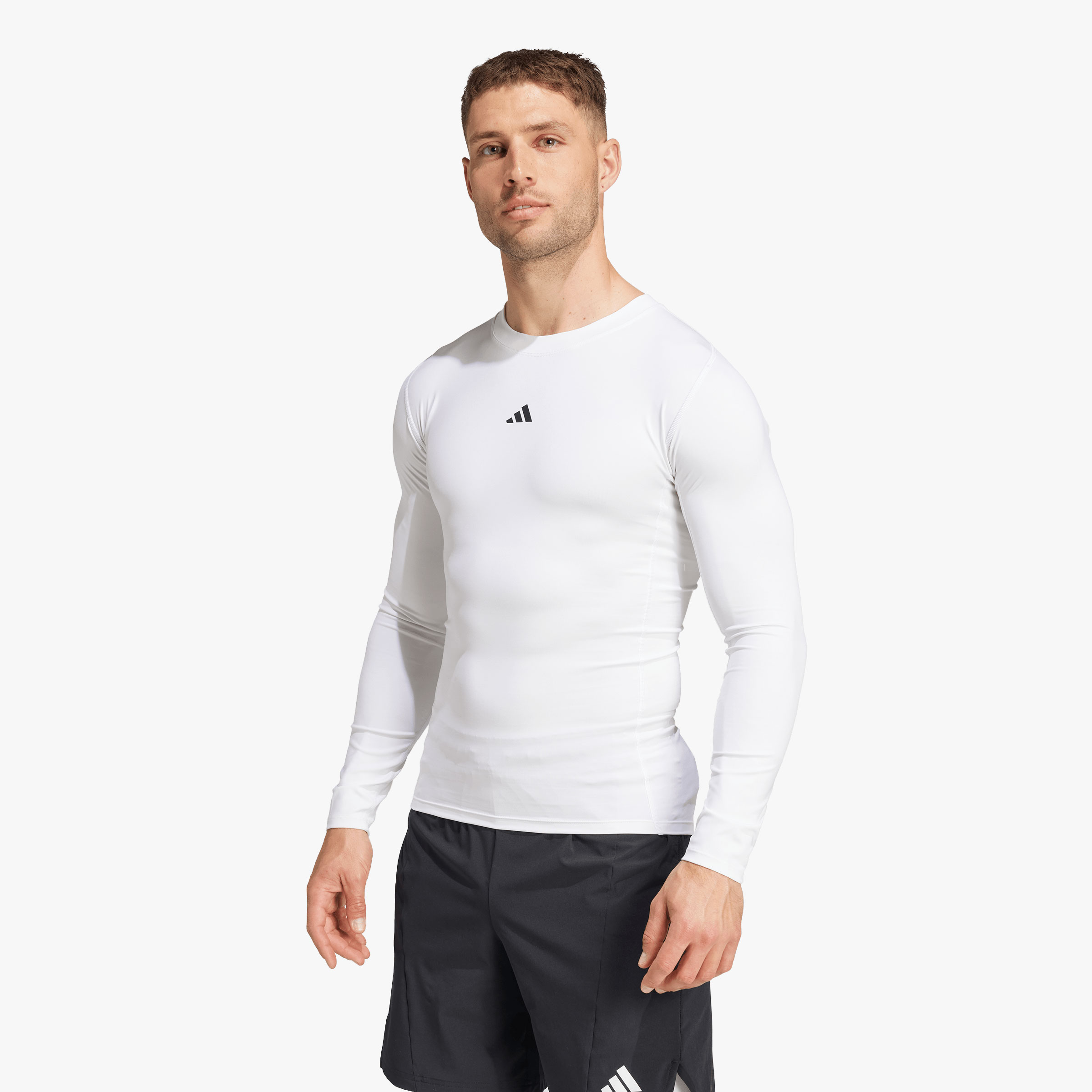 adidas Polera de Compresi&oacute;n TECHFIT, BLANCO, hi-res