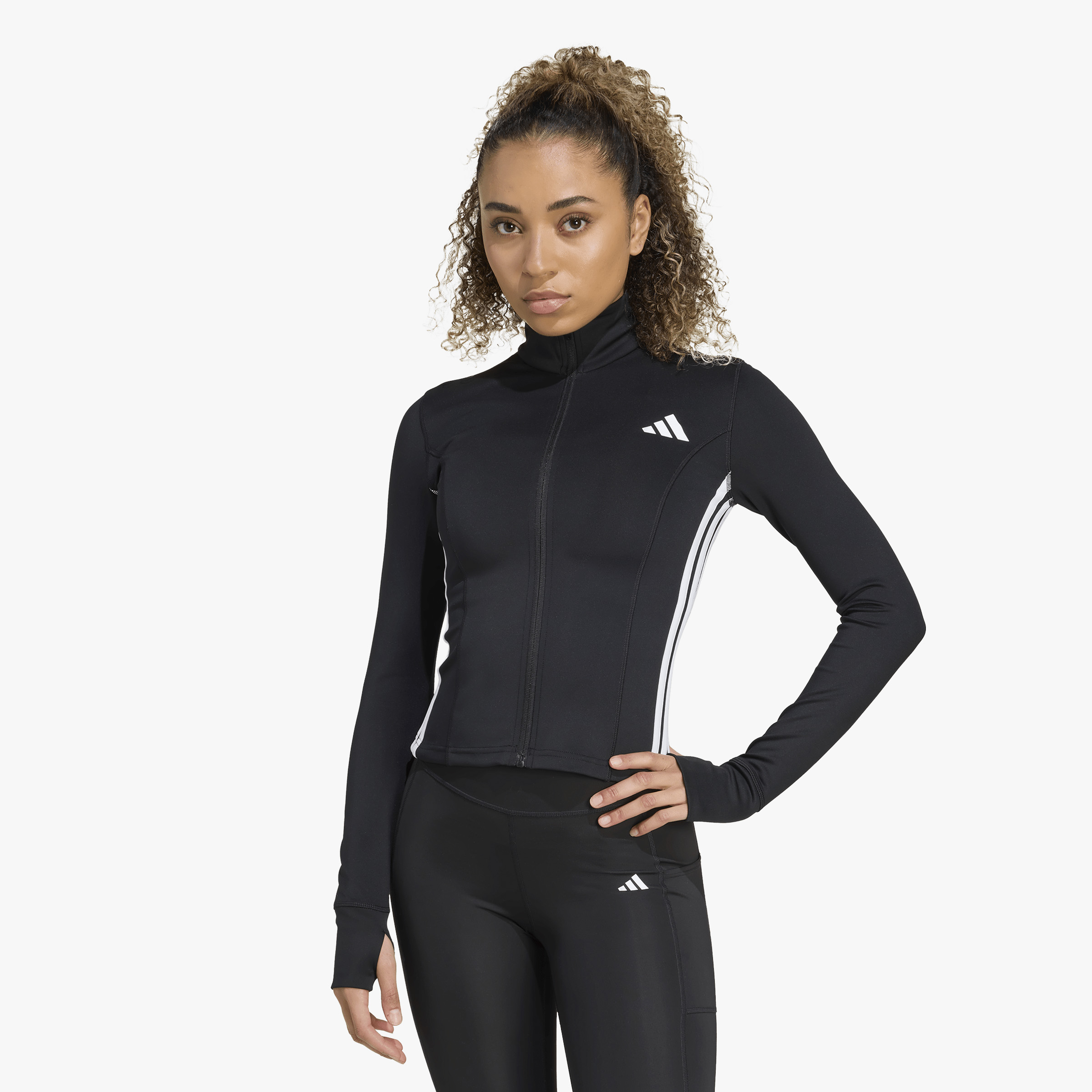 adidas Chaqueta 3 Tiras Workout Essentials, NEGRO, hi-res