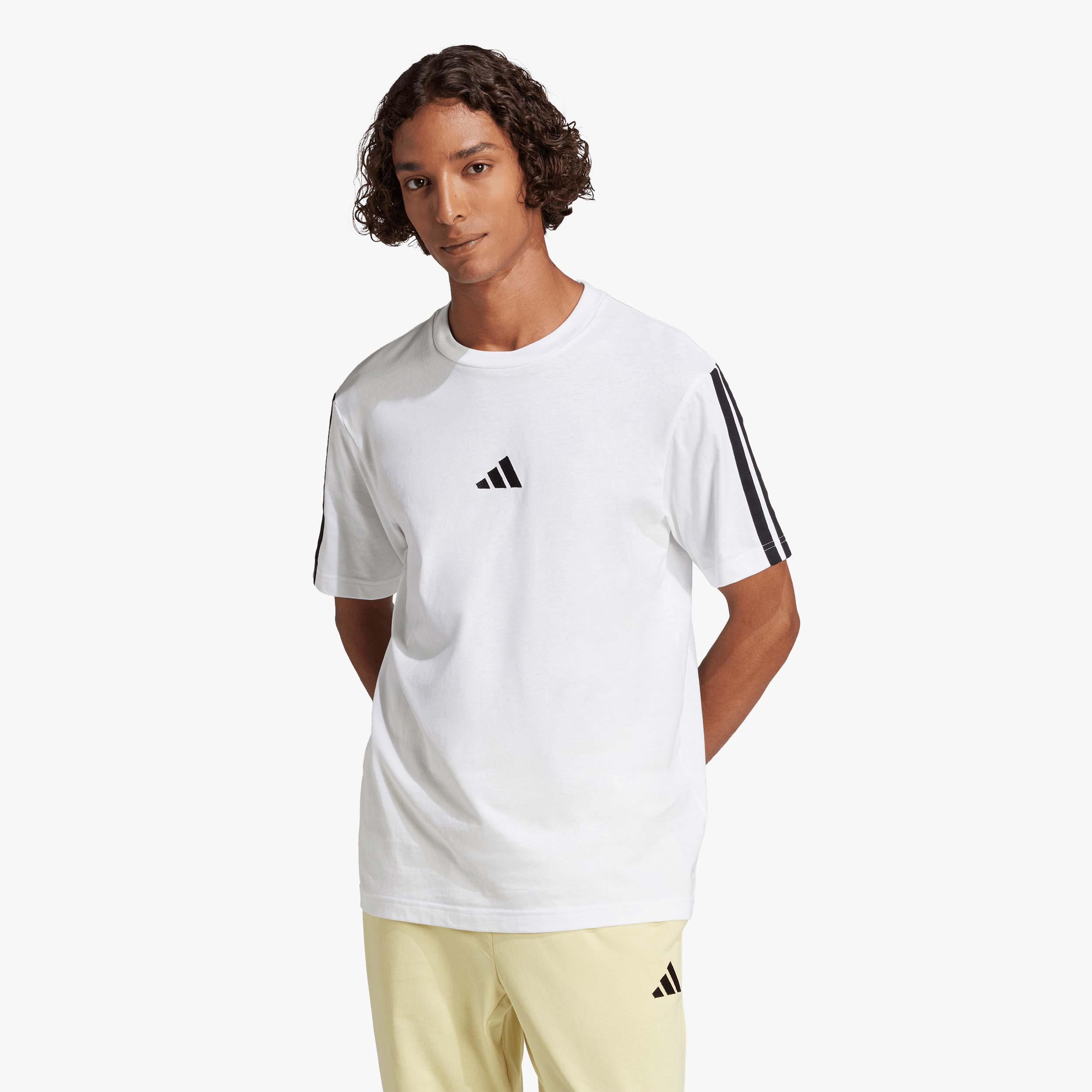 adidas Polera Essentials 3 Tiras Tejido Jersey, BLANCO, hi-res