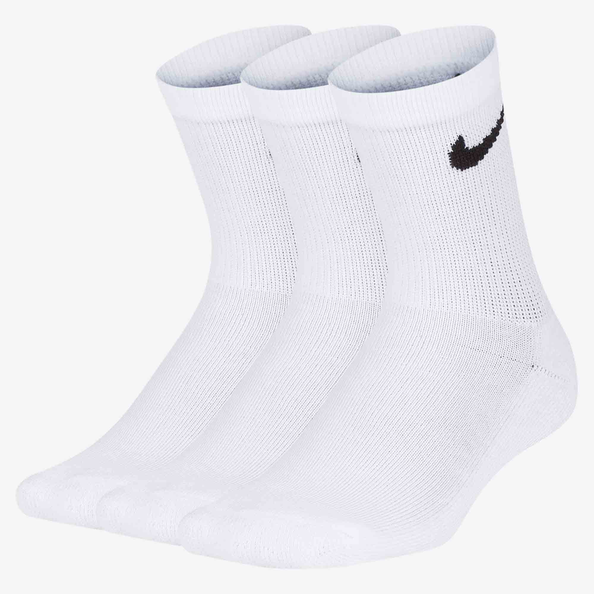 Nike Calcetines Cushioned Crew Cortas 3 Pares, BLANCO, hi-res