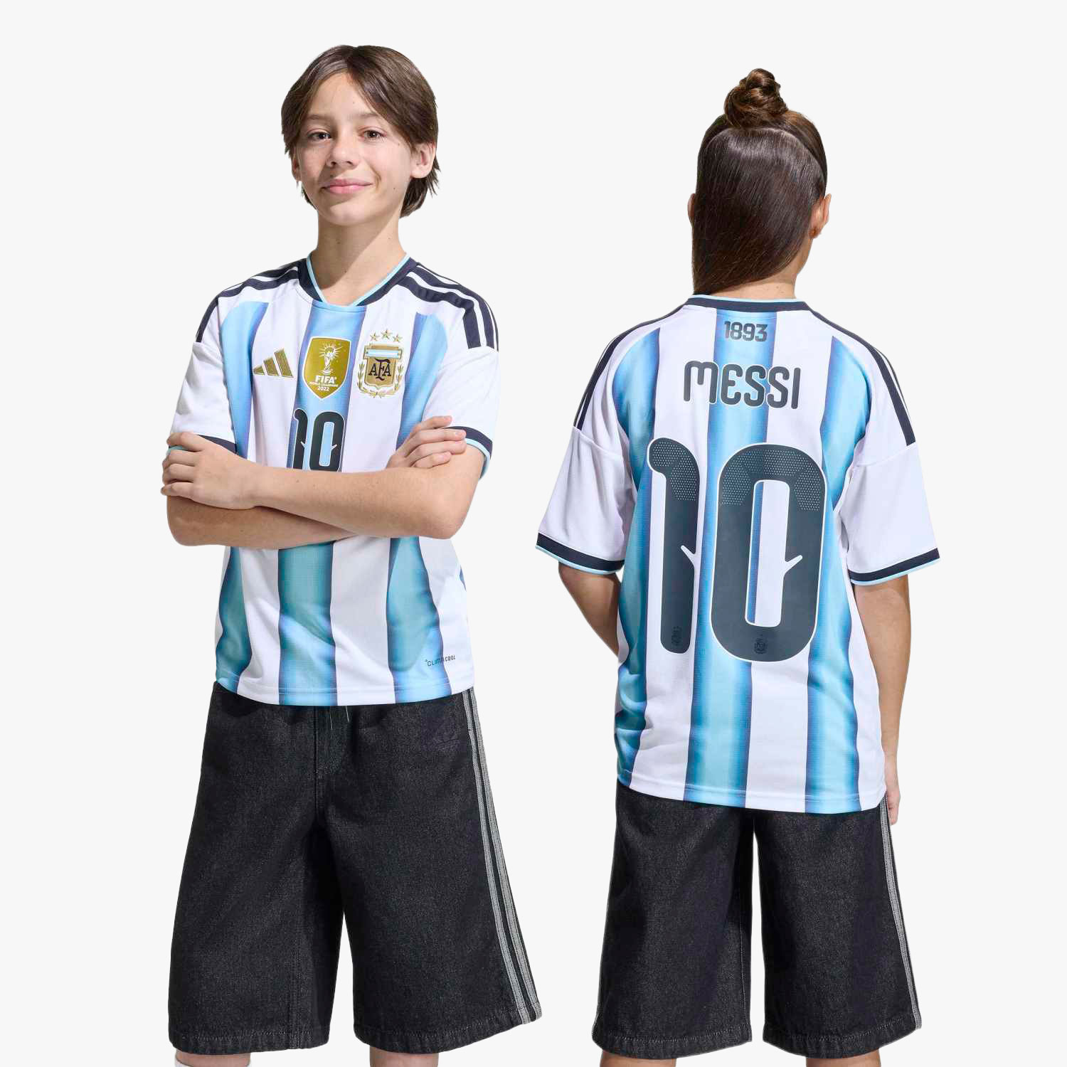 adidas Camiseta Local Selecci&oacute;n Argentina 26 Messi Ni&ntilde;os, BLANCO, hi-res