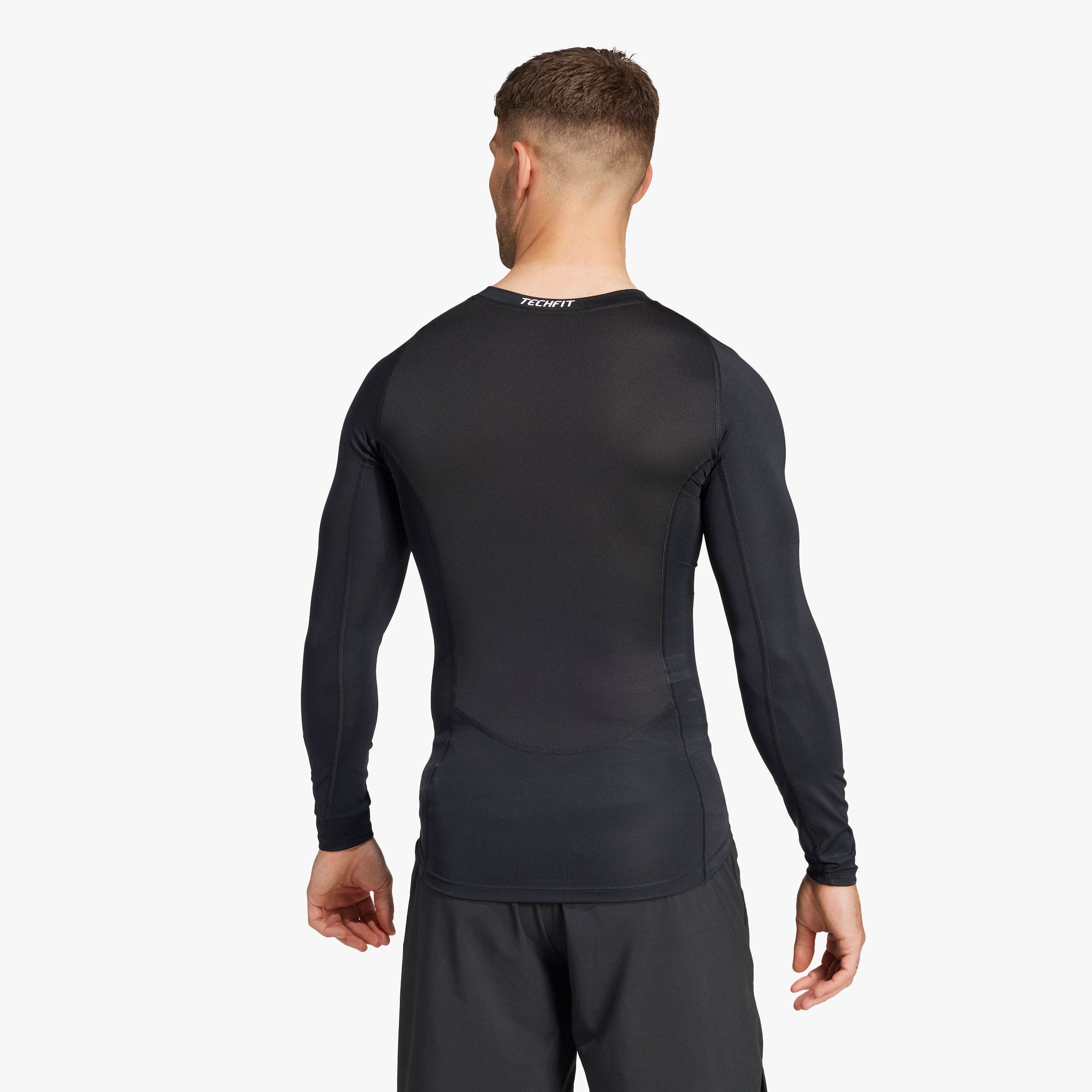 adidas Polera Compresi&oacute;n Techfit, NEGRO, hi-res