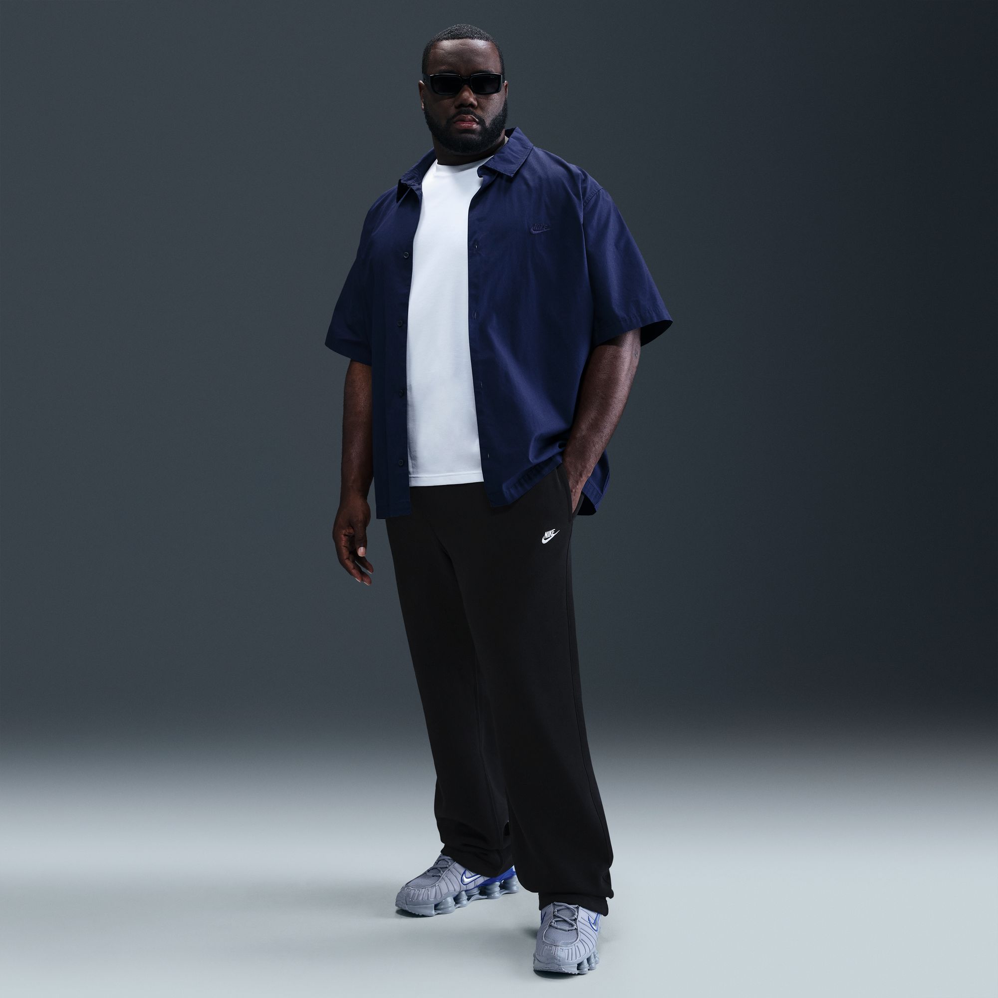 Nike Pantalones Club, NEGRO, hi-res