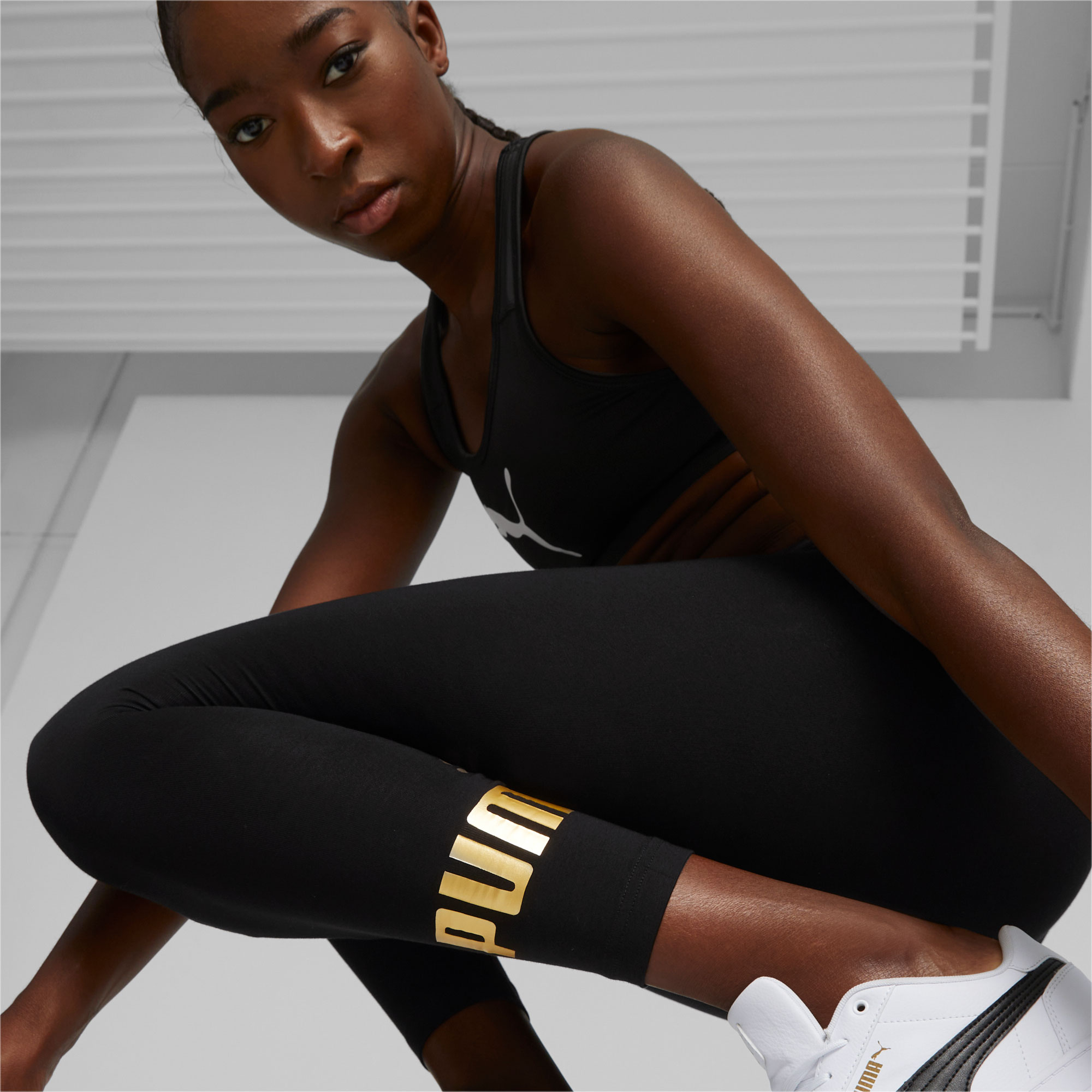 Puma Calzas Essentials+ Metallic, NEGRO, hi-res