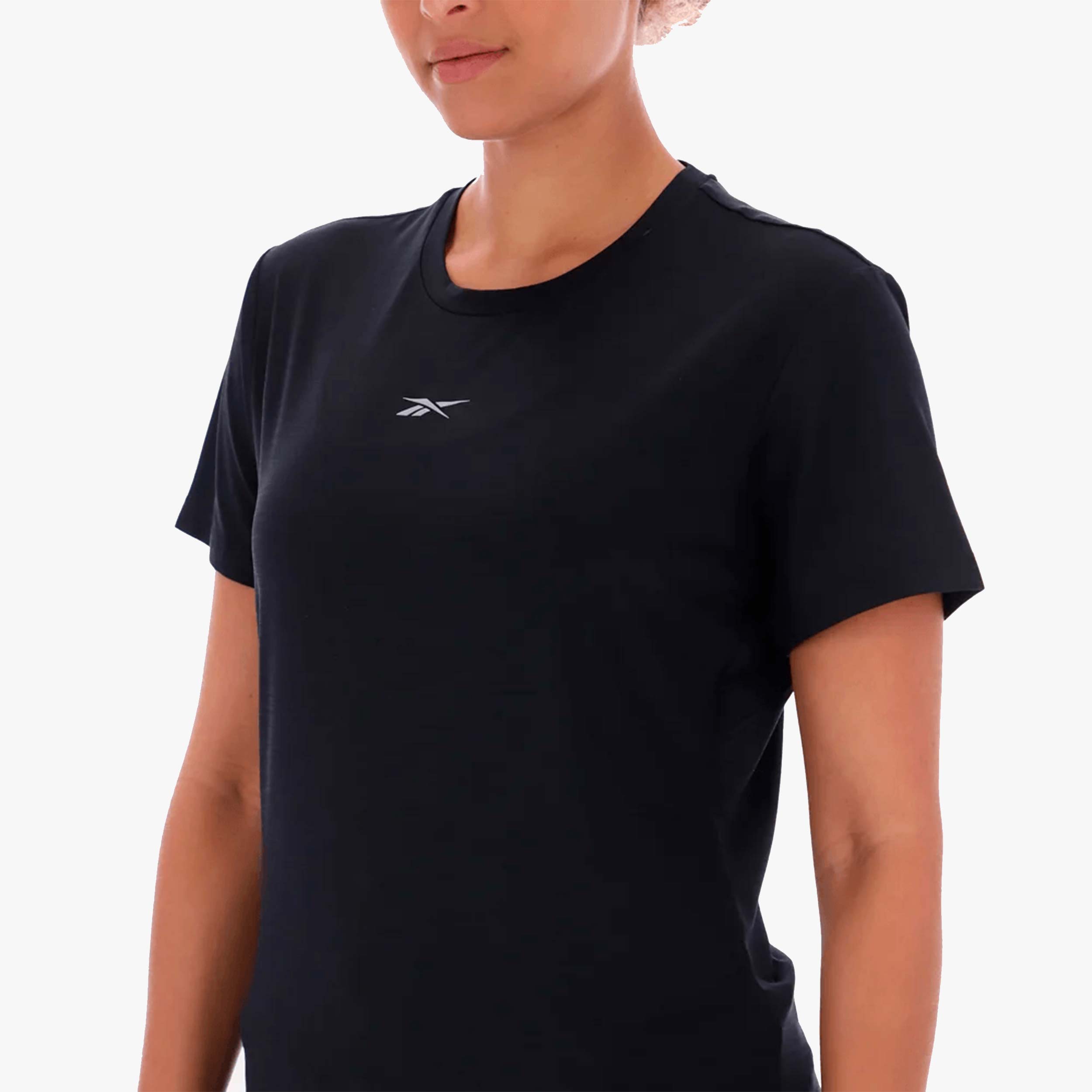 Reebok Polera Manga Corta Running, NEGRO, hi-res