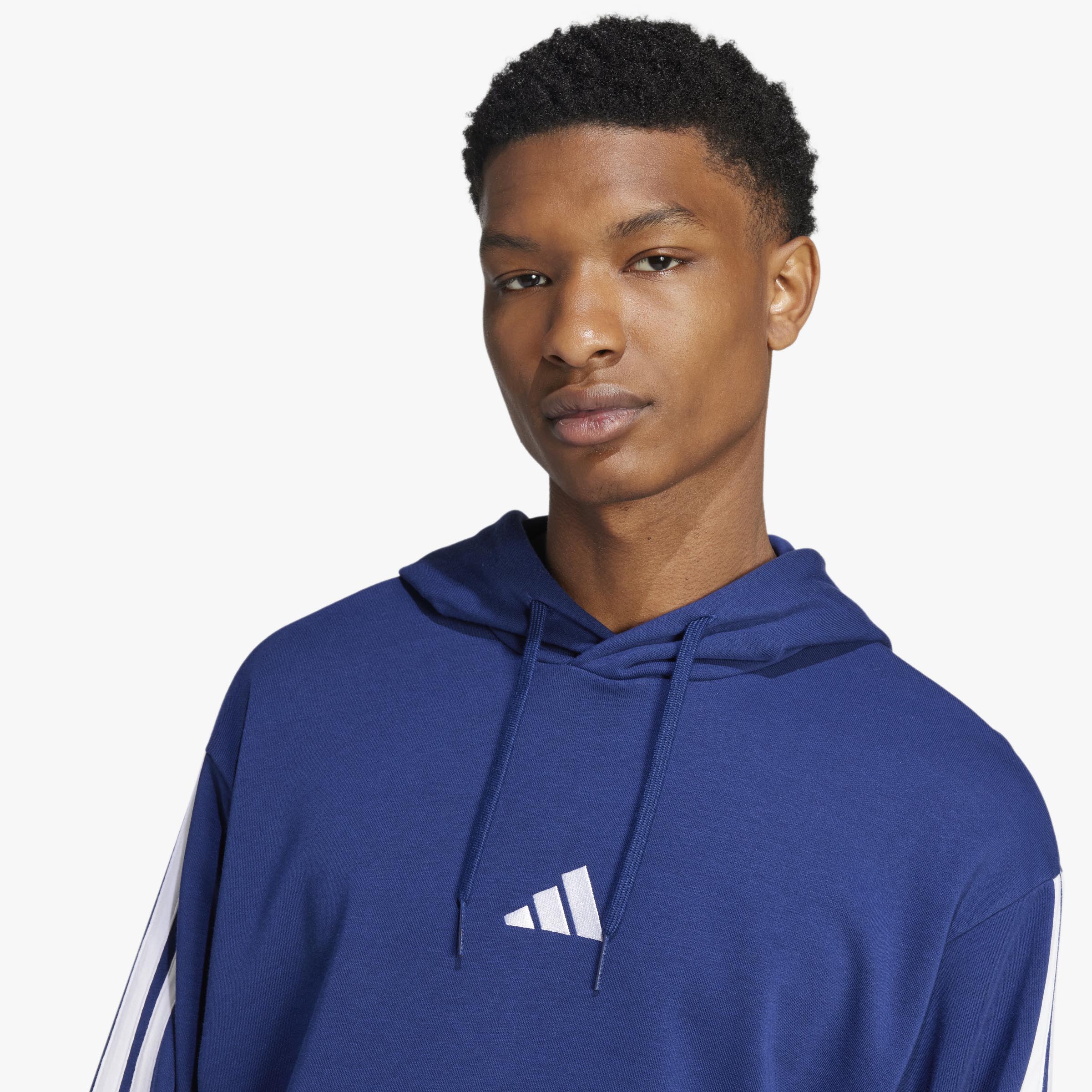 adidas Poler&oacute;n Essentials 3 Tiras Felpa Francesa, AZUL, hi-res