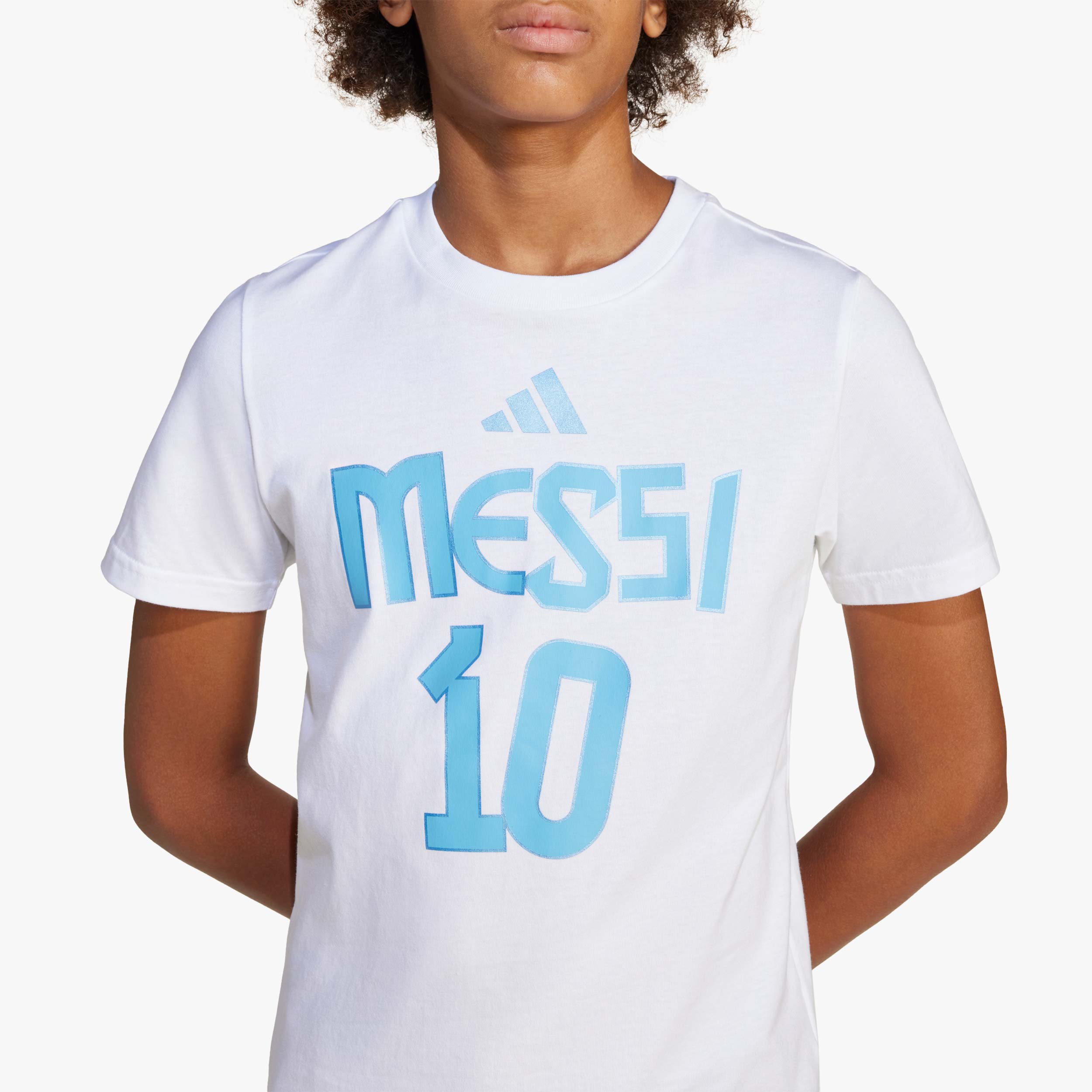 adidas Polera Messi Niños, BLANCO, hi-res