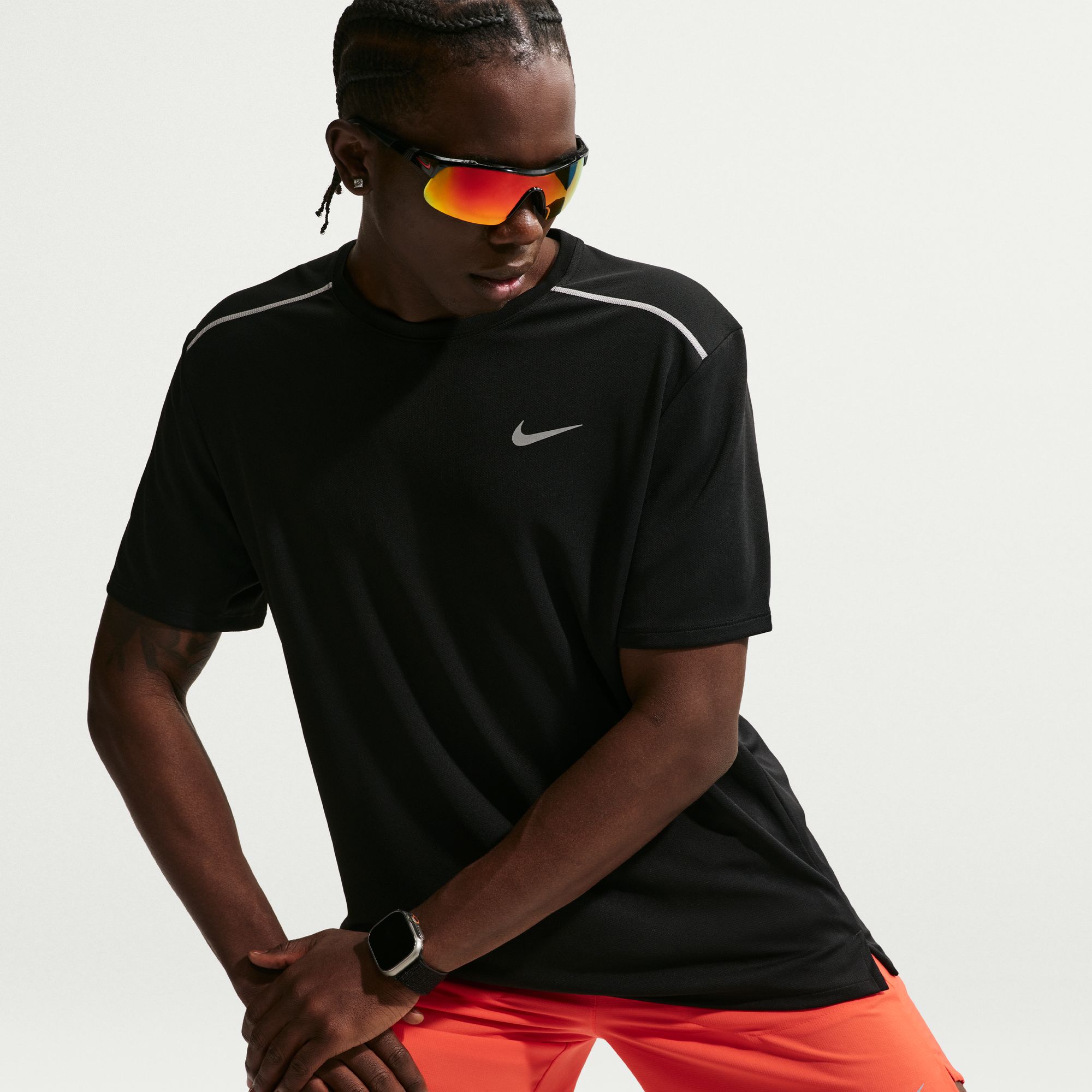 Nike Polera Miler, NEGRO, hi-res