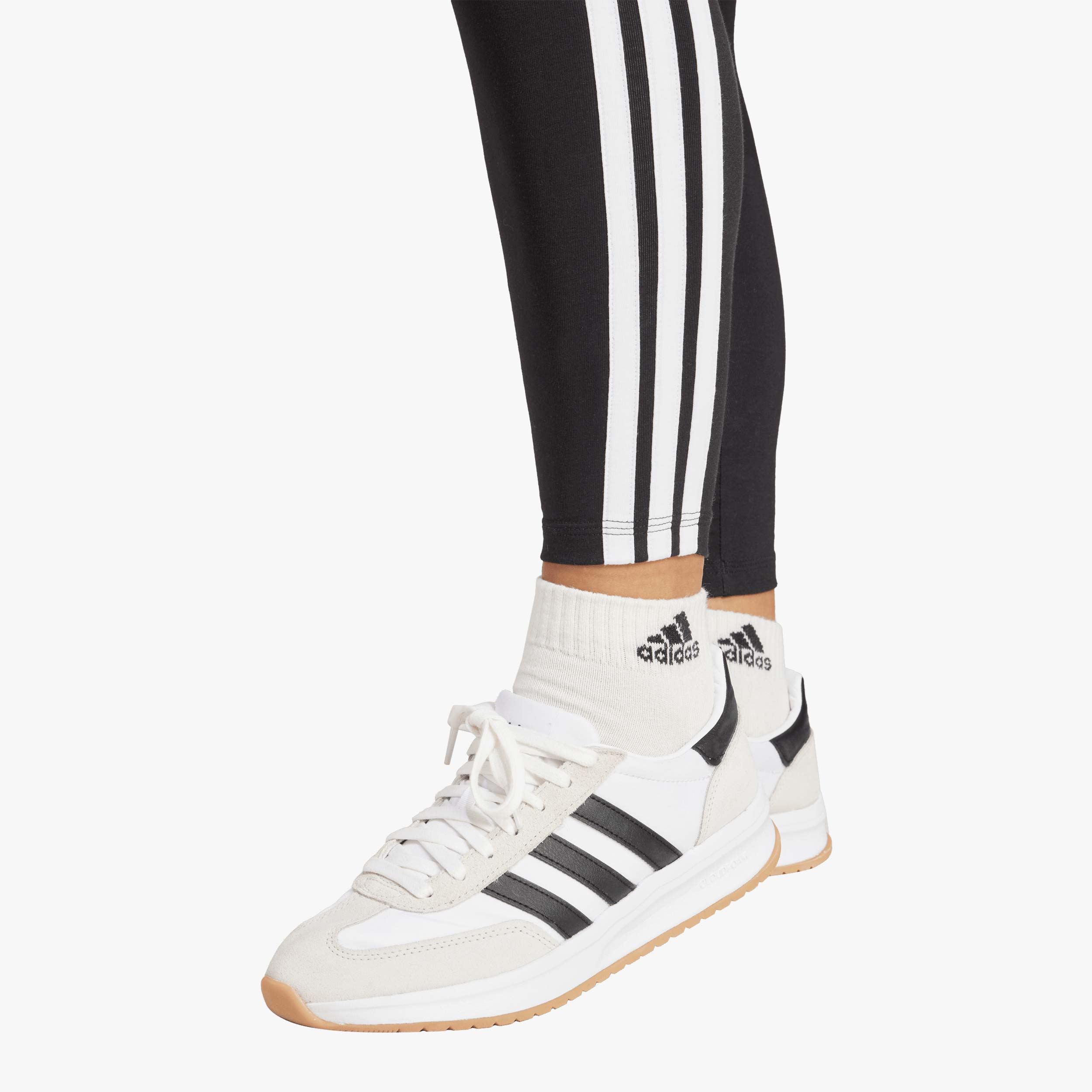 adidas Calzas Essentials 3 Tiras Algod&oacute;n Pretina Media, NEGRO, hi-res