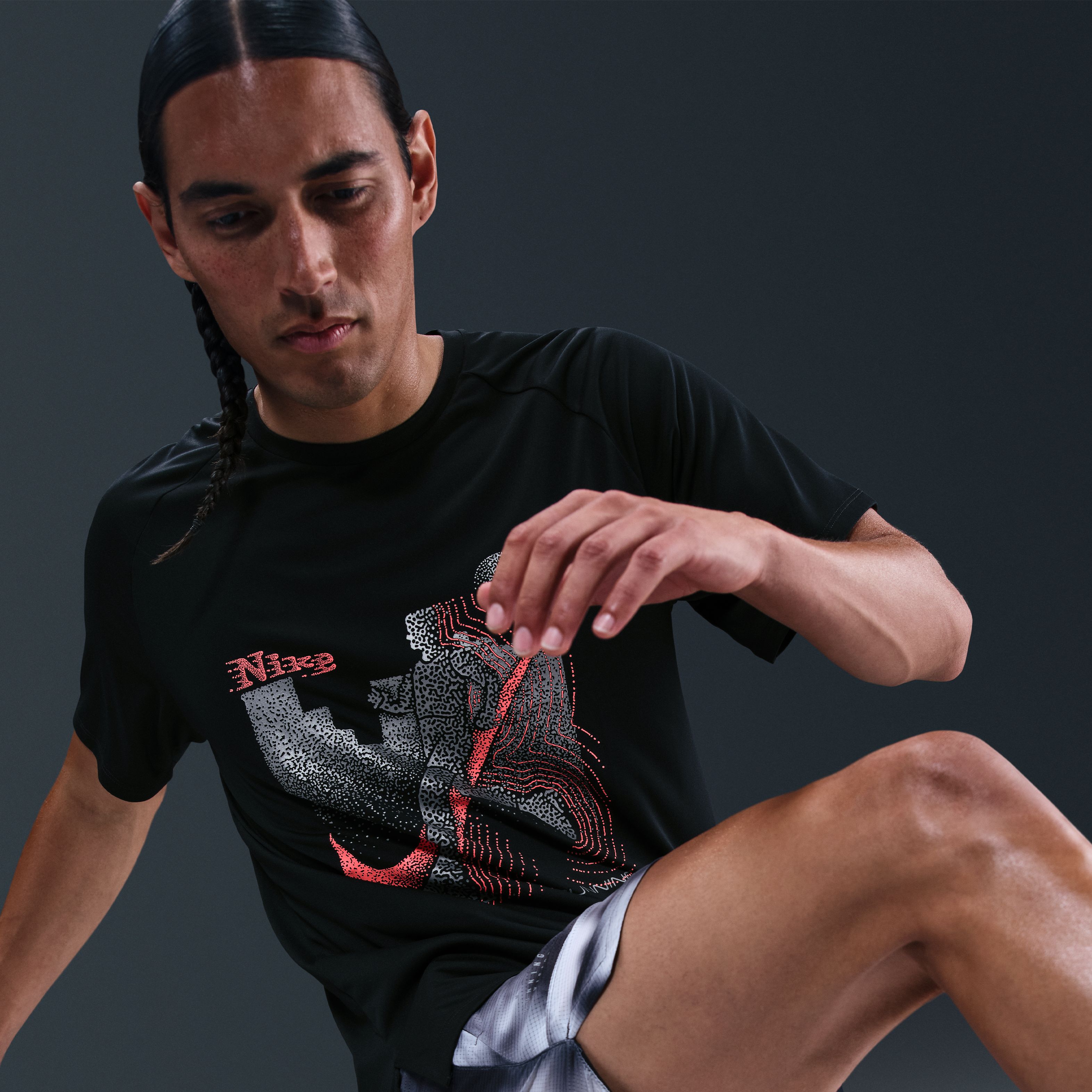 Nike Polera Stride, NEGRO, hi-res