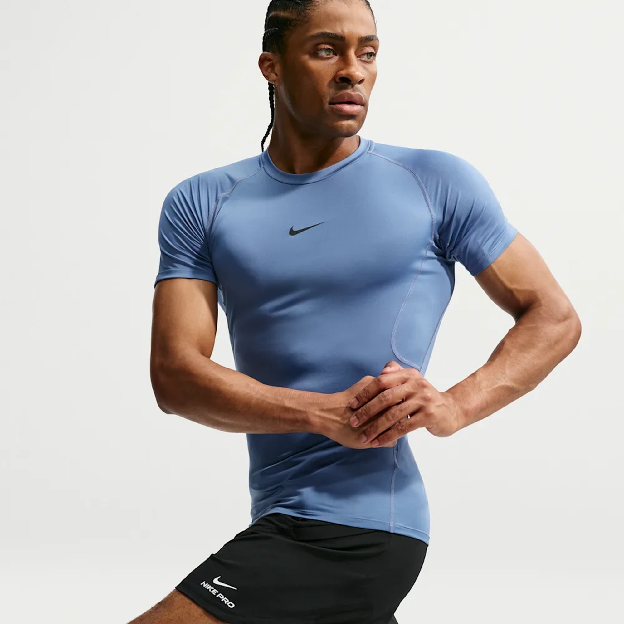 Nike Polera Pro Dri-Fit, AZUL, hi-res