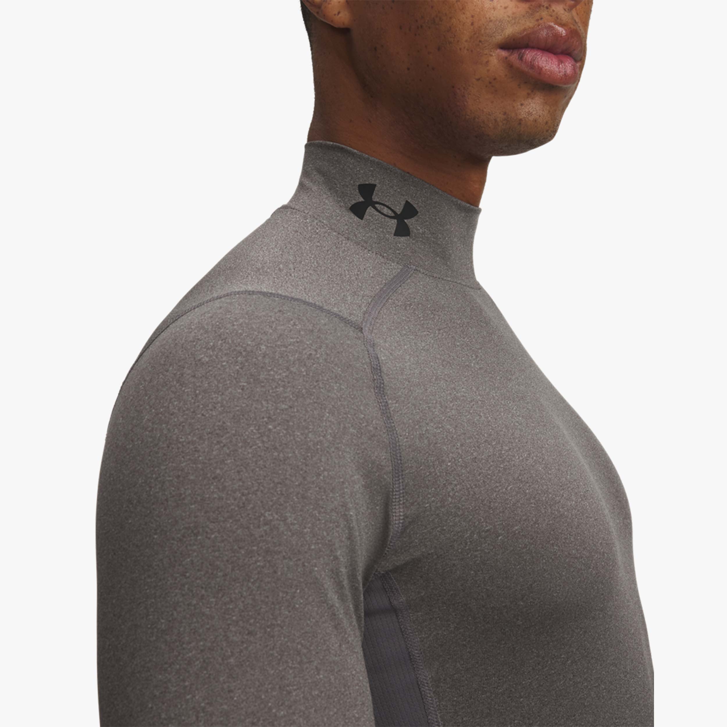 Under Armour Polera HeatGear Mock, GRIS, hi-res