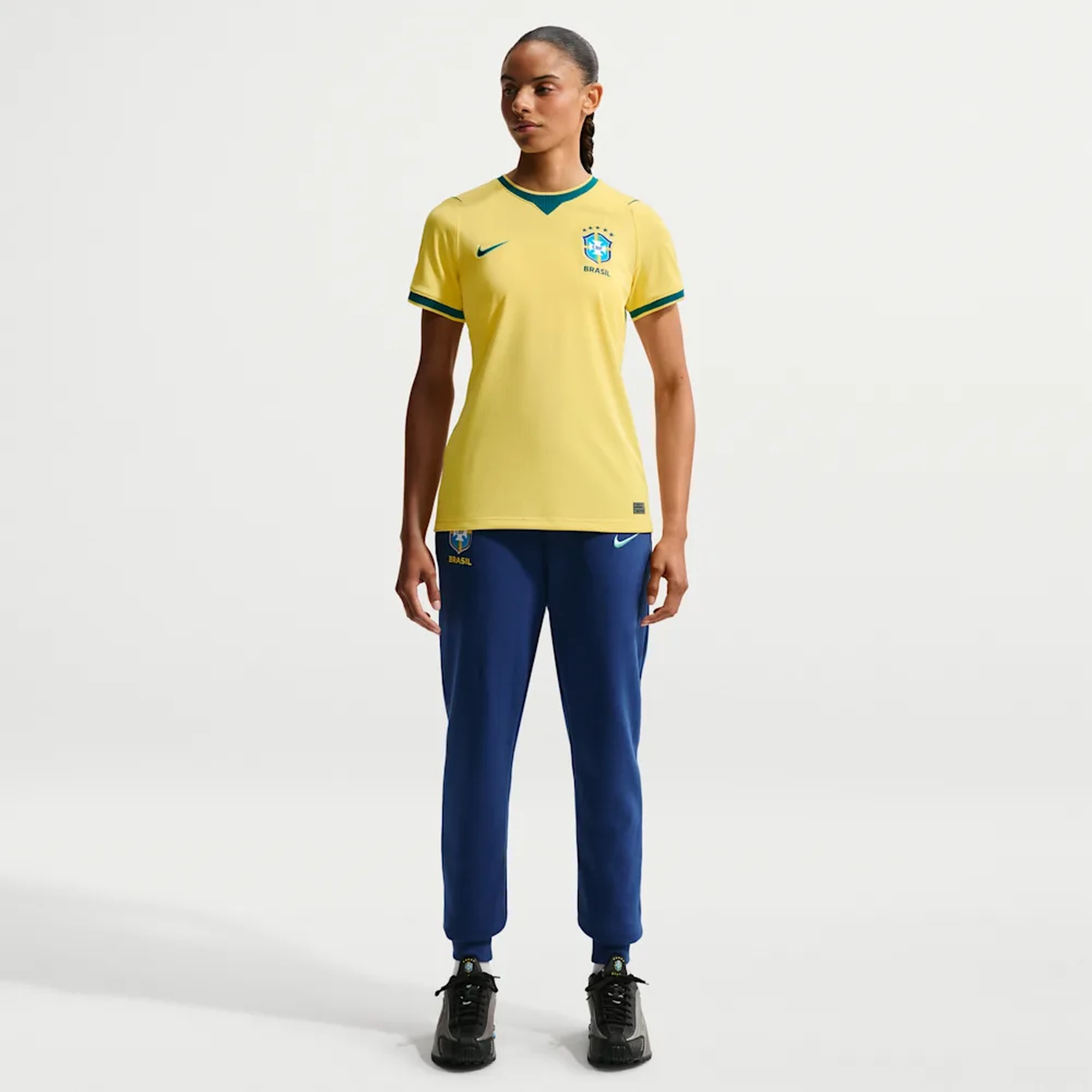 Nike Camiseta Brasil Stadium Local 2026 Mujer, AMARILLO, hi-res
