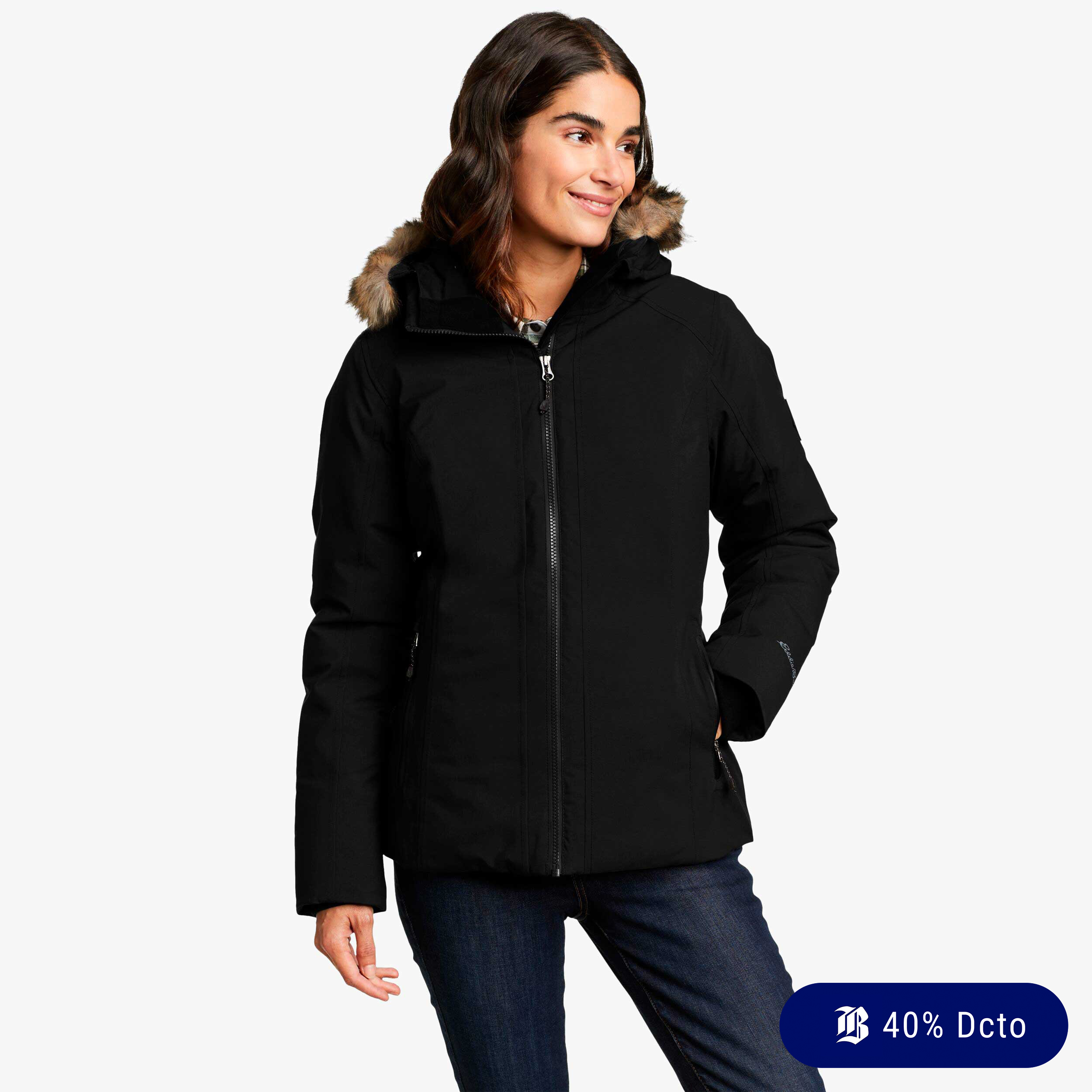Eddie Bauer Olympia Wp Down Jkt, NEGRO, hi-res