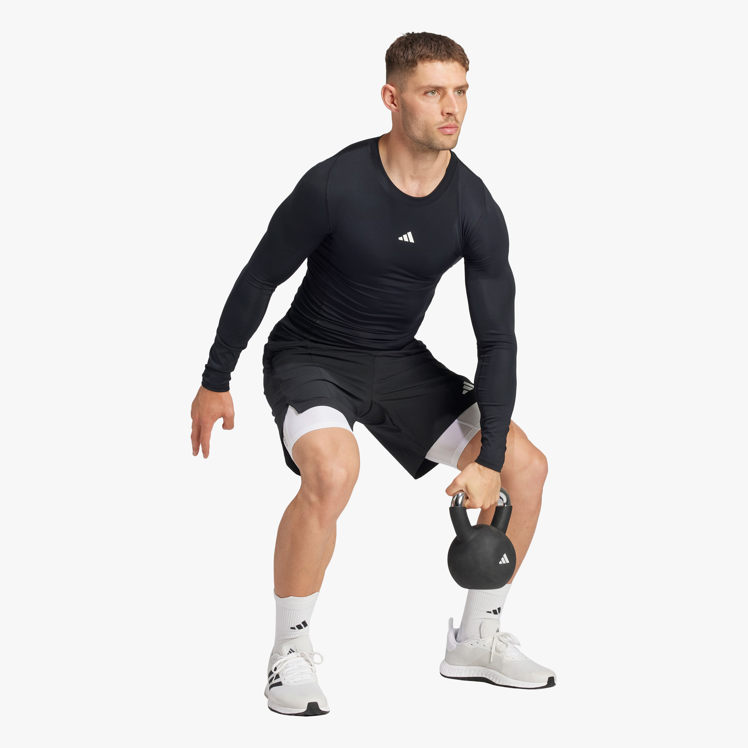 adidas Polera Compresi&oacute;n Techfit, NEGRO, hi-res