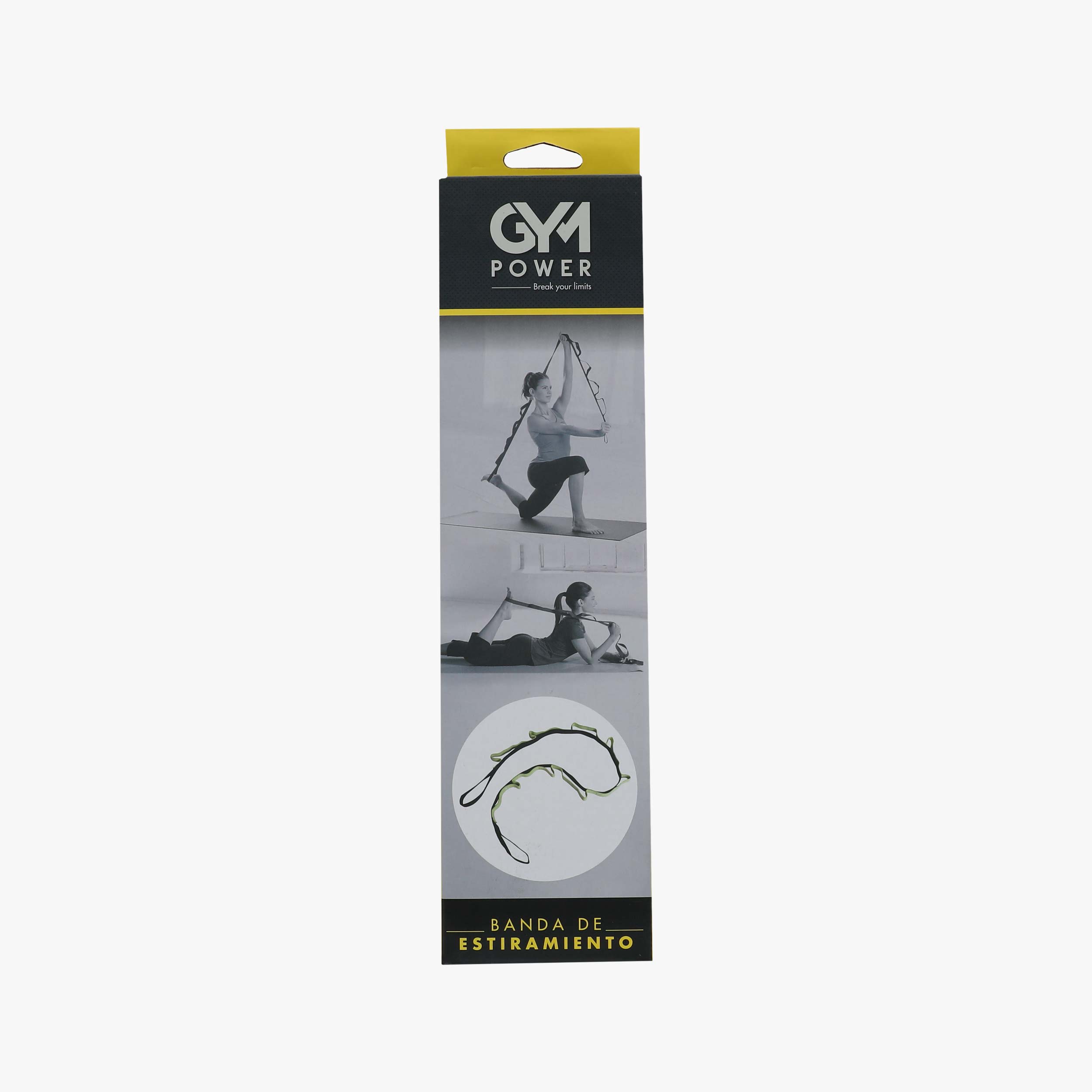 Gym Power Yoga Stretch Strap, NEGRO, hi-res