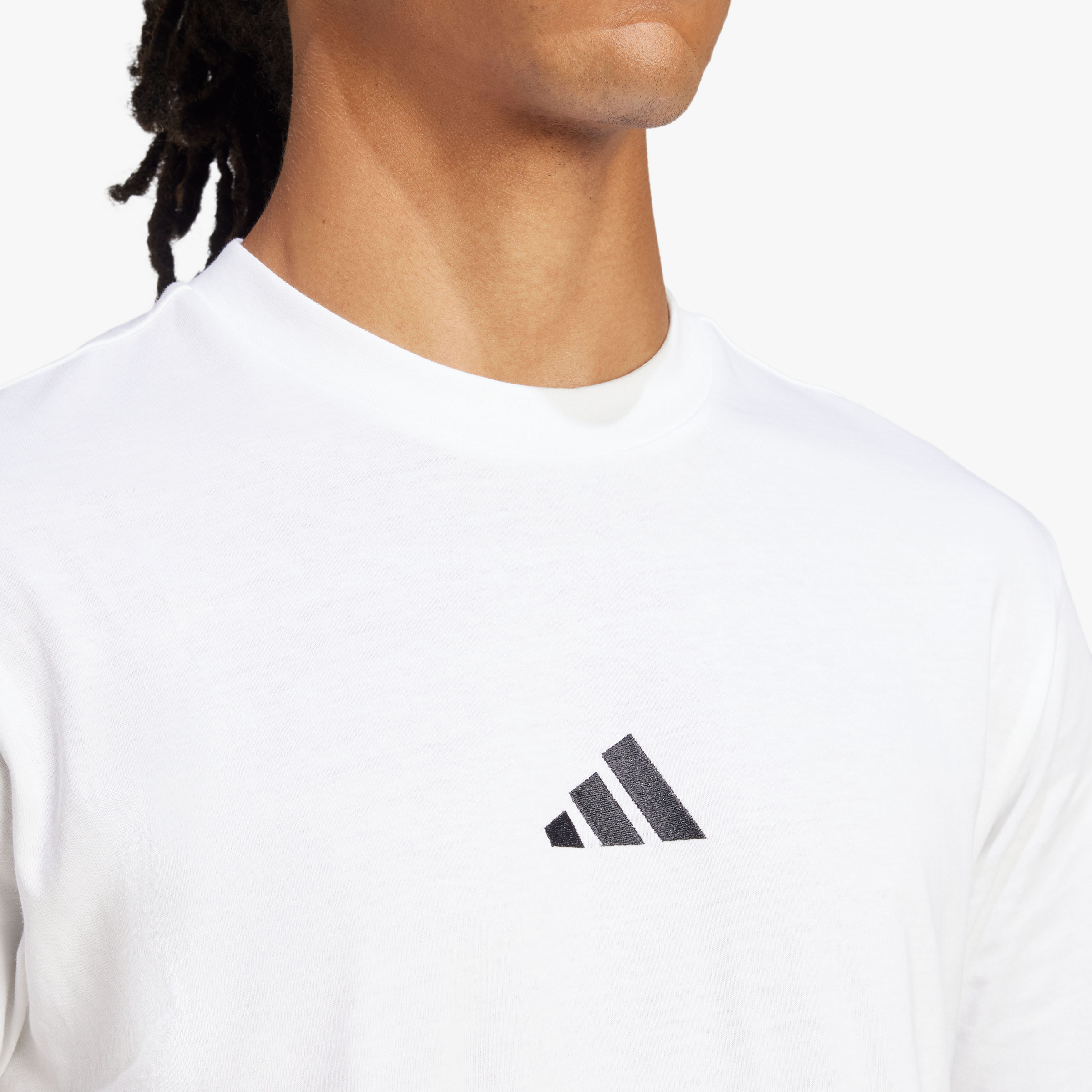adidas Polera Essentials Logo Peque&ntilde;o Tejido Jersey, BLANCO, hi-res