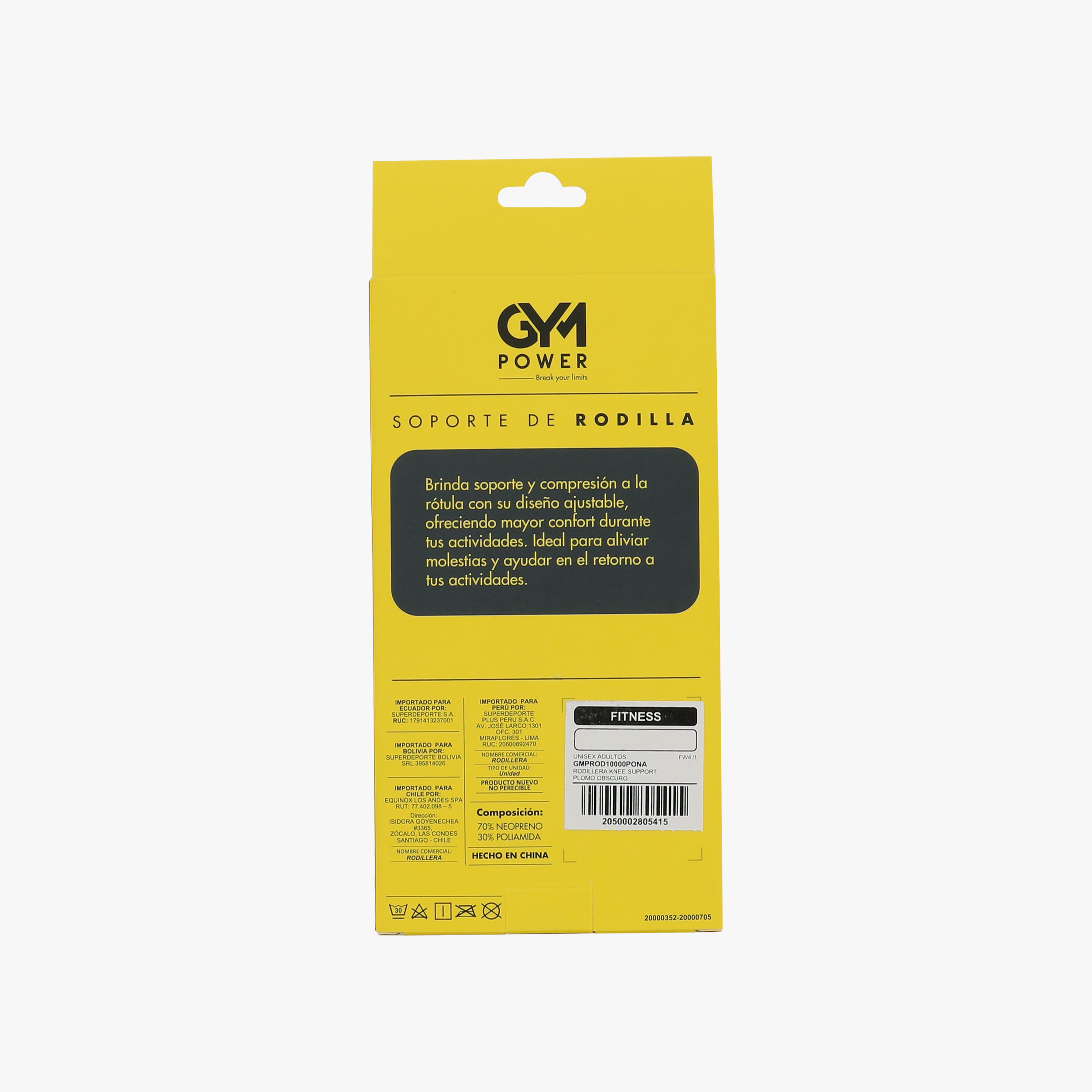Gym Power Knee Support, GRIS, hi-res