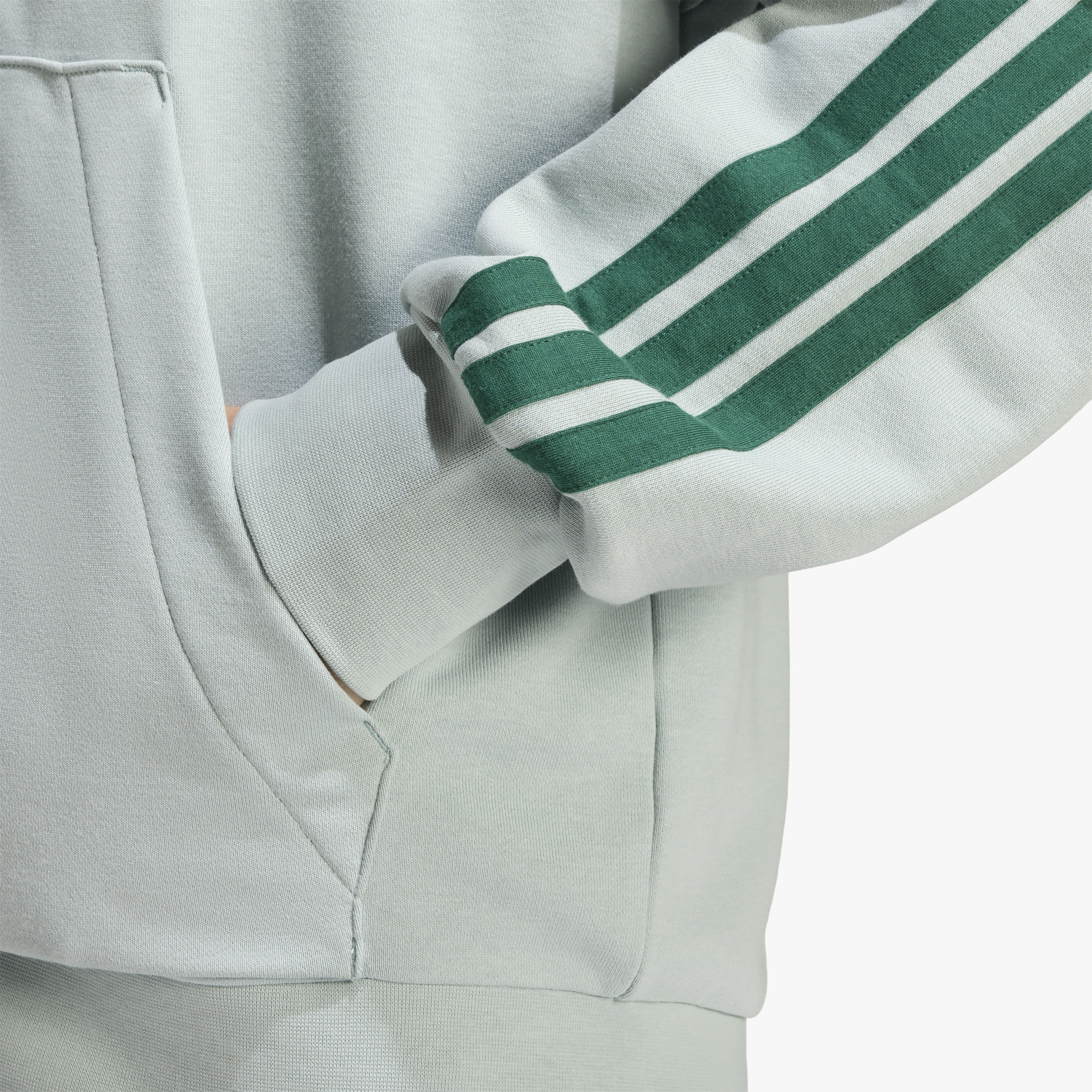 adidas Poler&oacute;n Essentials 3 Tiras French Terry, VERDE, hi-res