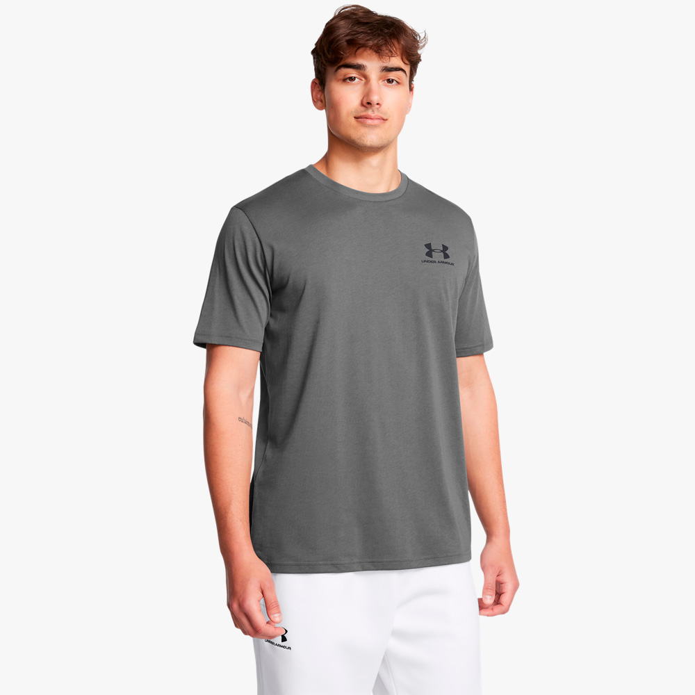 Under Armour Polera Left Chest Logo, GRIS, hi-res