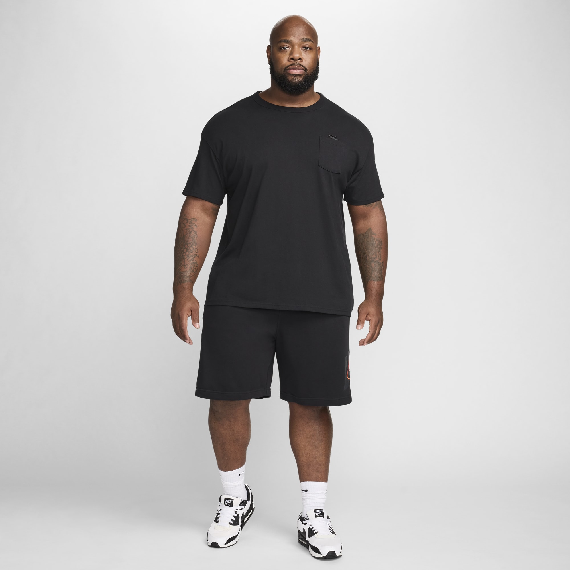 Nike Shorts de French Terry Club, NEGRO, hi-res