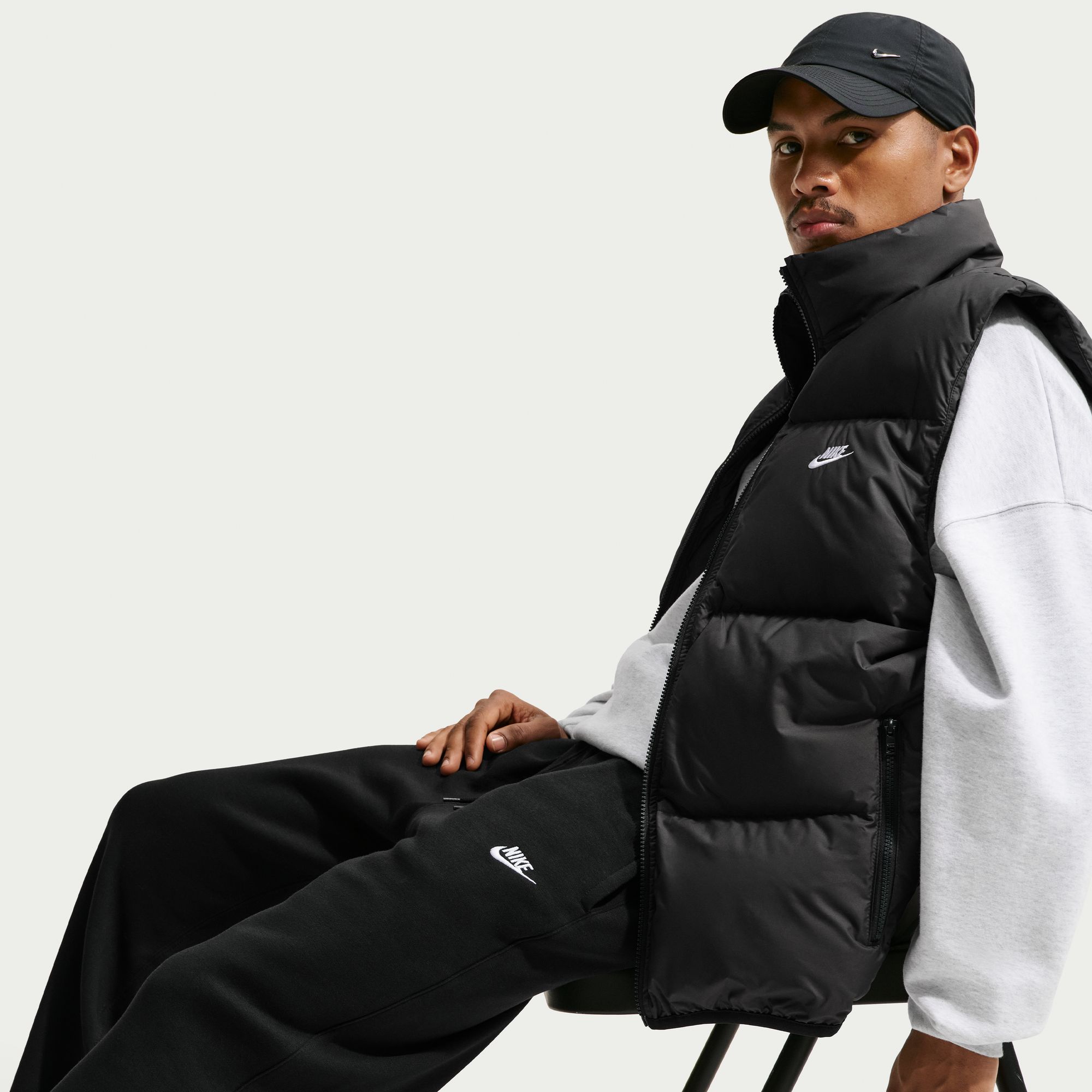 Nike Pantalones Club, NEGRO, hi-res