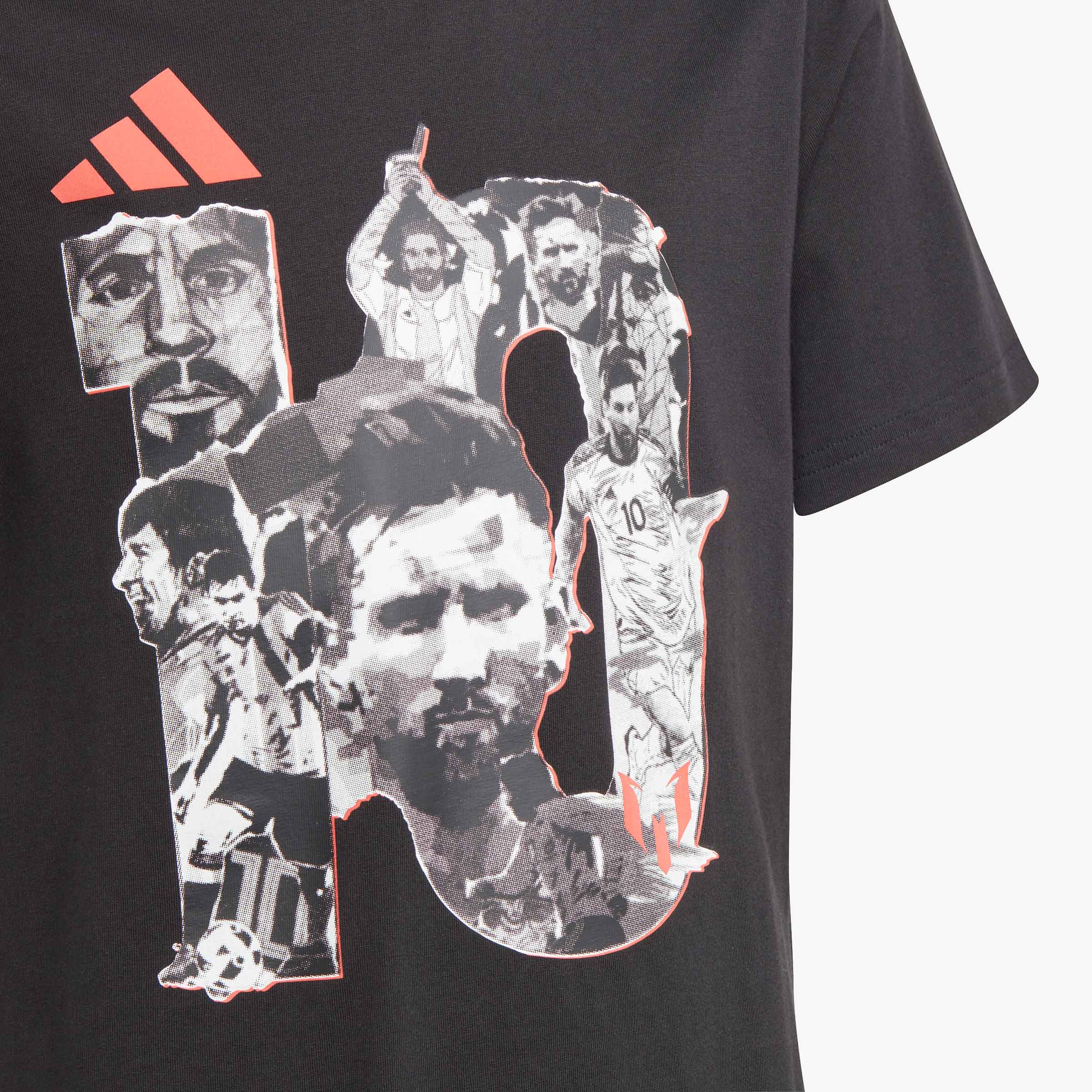 adidas Polera Messi F&uacute;tbol Estampado, NEGRO, hi-res