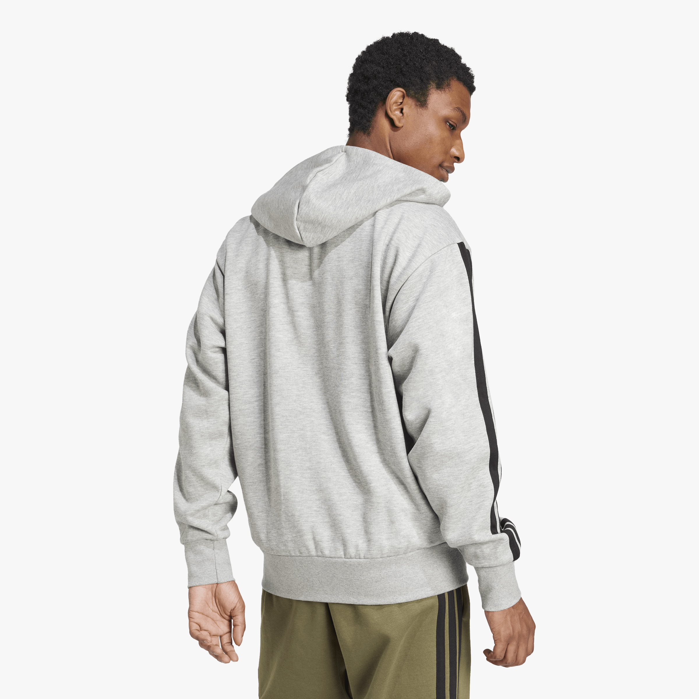 adidas Chaqueta Essentials 3-Stripes Fleece, GRIS, hi-res