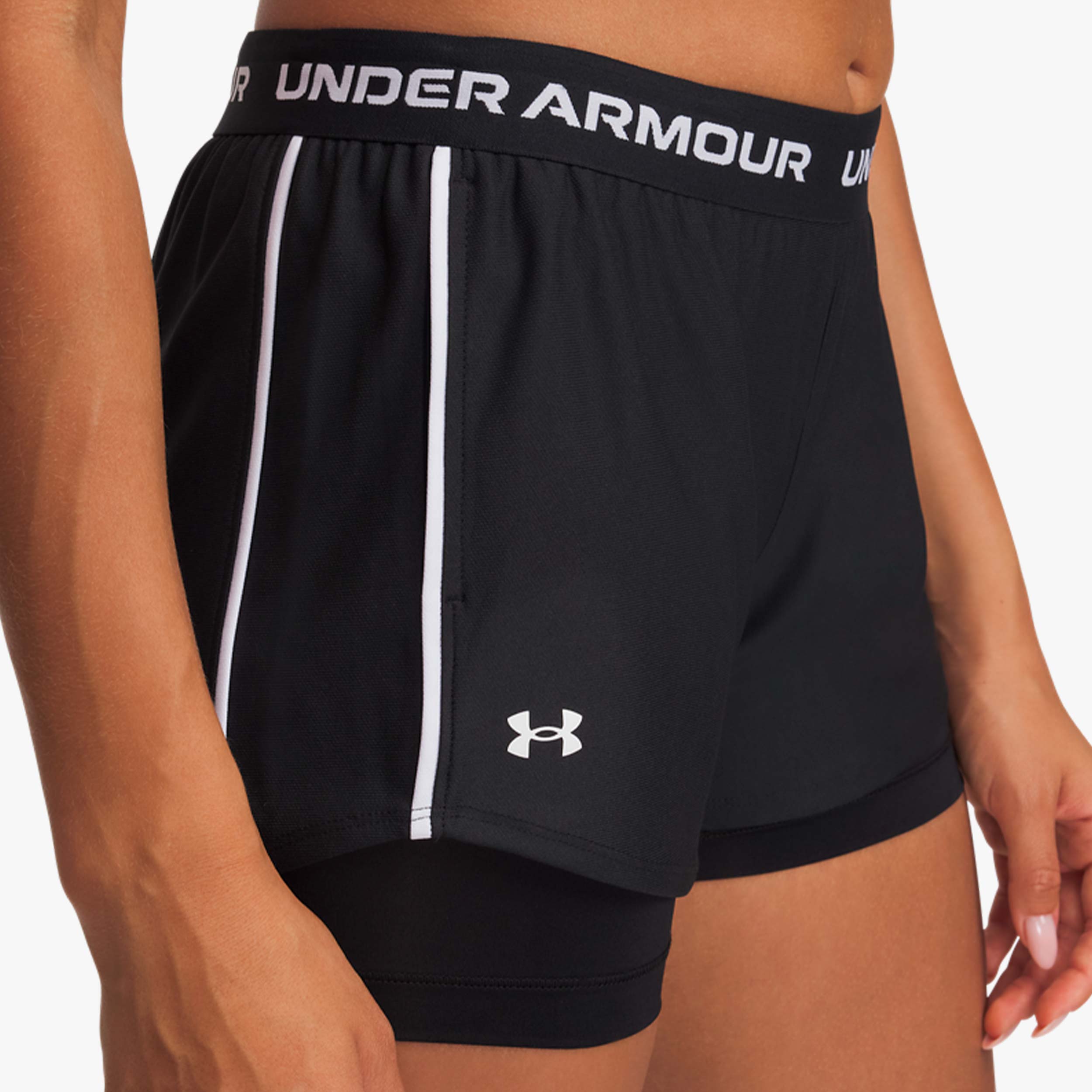 Under Armour Shorts Tech Play Up 2-in-1, NEGRO, hi-res