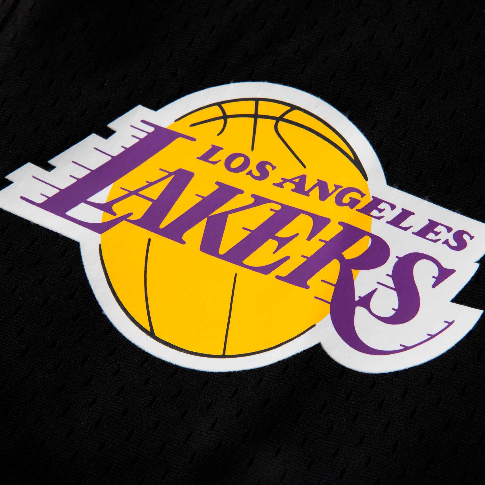 NBA Short Front Logo Lakers, NEGRO, hi-res