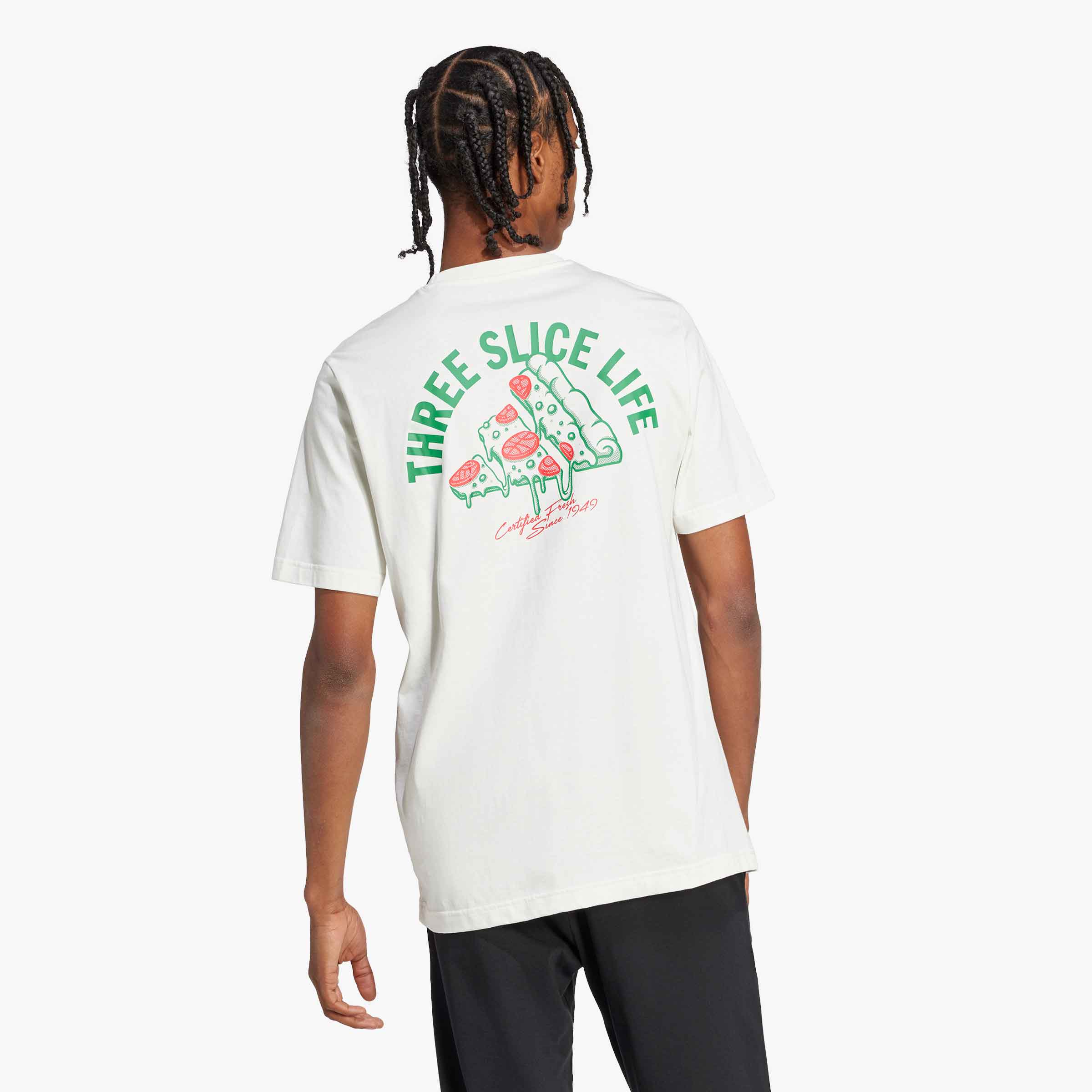 adidas Polera Lounge Pizza Estampado, BLANCO, hi-res