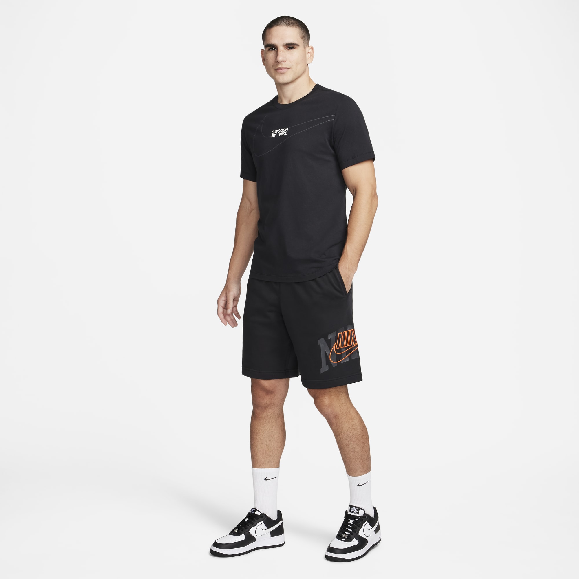 Nike Shorts de French Terry Club, NEGRO, hi-res