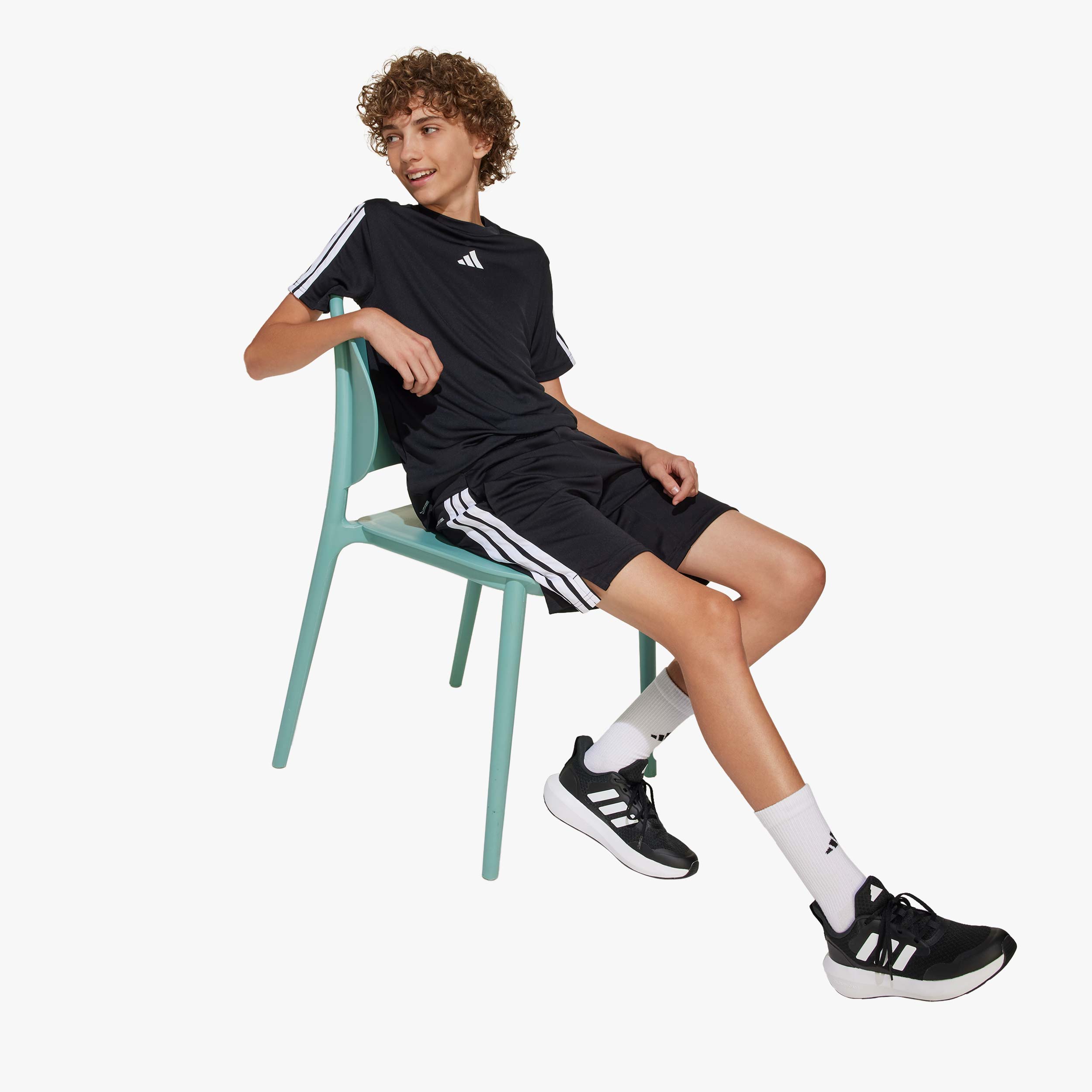 adidas Polera Train Essentials 3 Tiras, NEGRO, hi-res