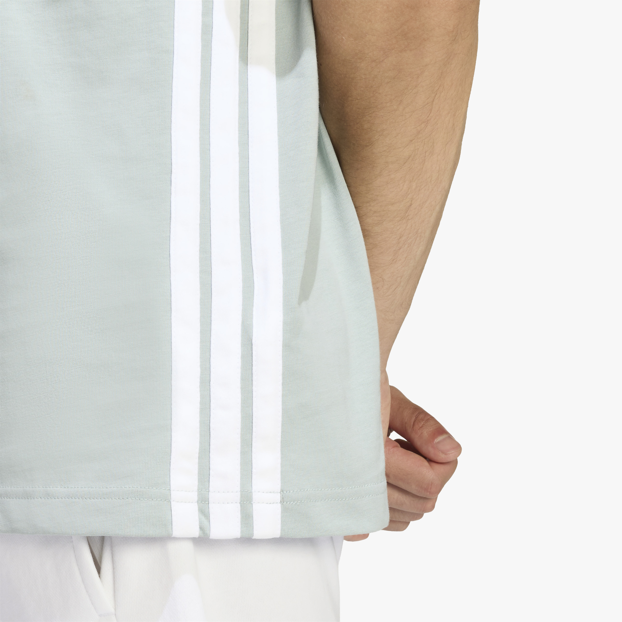 adidas Polera Essentials 3 Tiros, VERDE, hi-res
