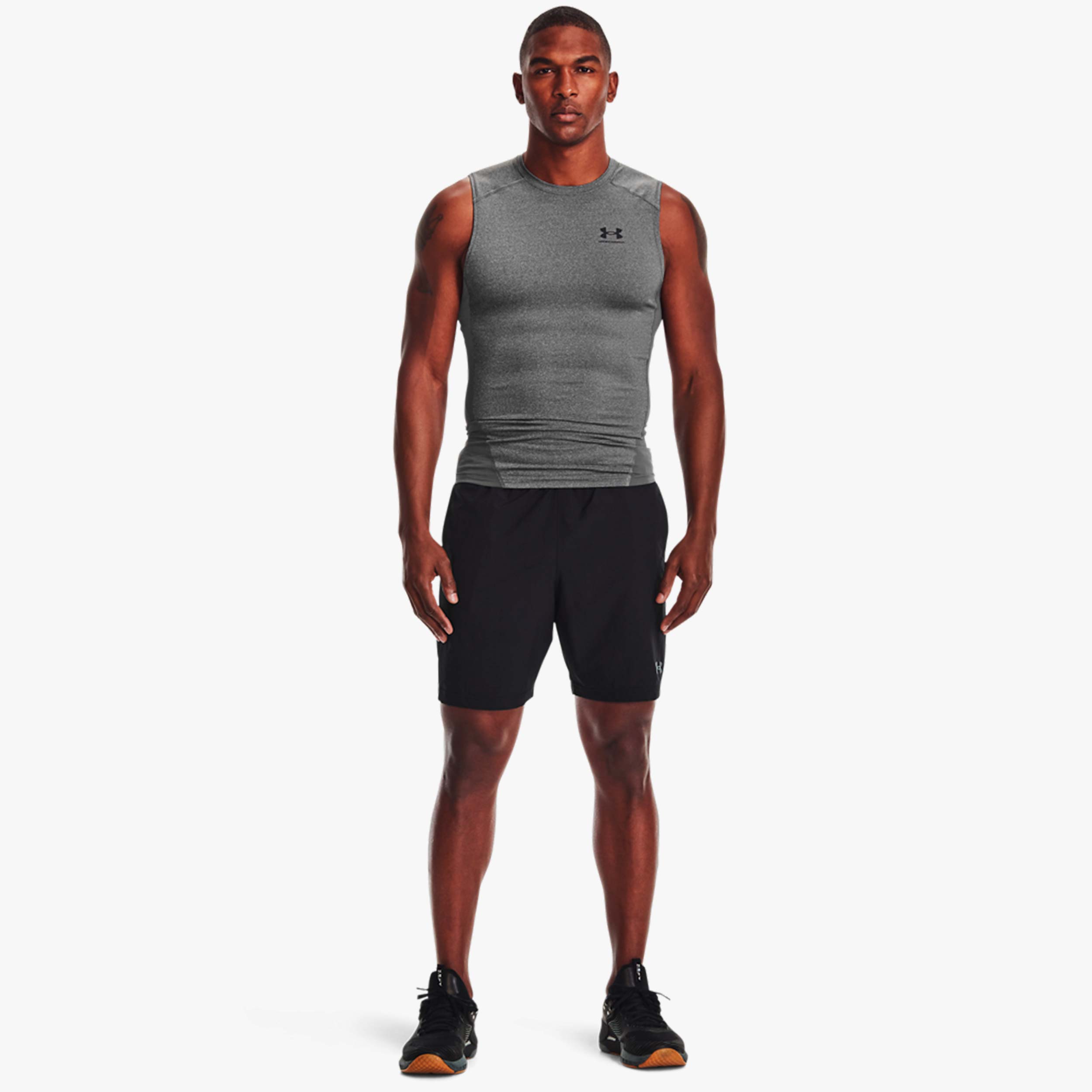 Under Armour Polera HeatGear, GRIS, hi-res
