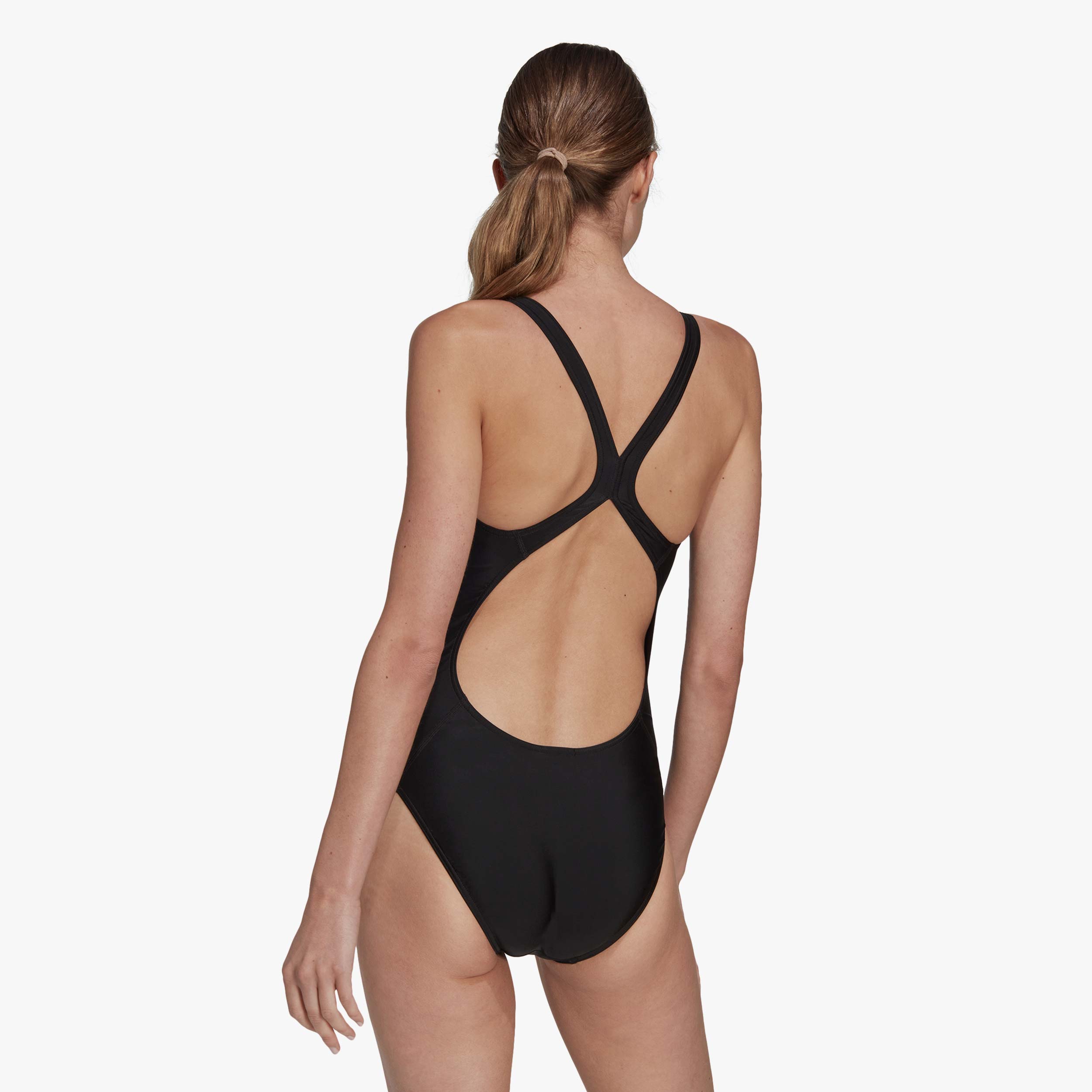 adidas Traje de Natación 3 Bar Logo, NEGRO, hi-res